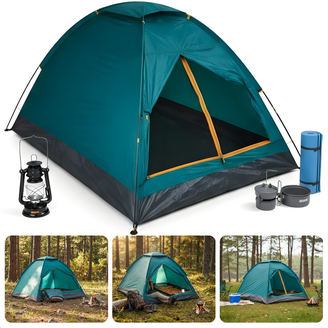 Cheqo® 2 Persoons Tent - Koepeltent 2 Persoons - Monodome Tent - Festivaltent 2 Persoons - Kampeertent 2 Persoons - Outdoor Tent 2 Persoons - Camping Tent 2 Persoons