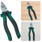 Cheqo® Combinatietang 160 mm - Professionele Kwaliteit - Chroom Vanadium Staal - Geharde Snijvlakken (HRC 60-64) - Lengte 180 mm - Mat Vernikkeld Oppervlak - Afglijdbeveiliging - Voor de Professional Combinatie tangen