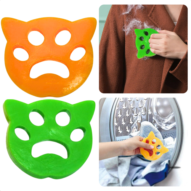 Cheqo® Haarverwijderaar Wasmachine - Huisdierhaar Wasmachine - Anti Haar Drogerballen - Hondenhaar Verwijderaar - Zachte Elastische Magneet - Voor Droger en Wasmachine - 2 Stuks