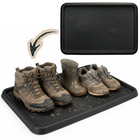 Cheqo® Laarzentray - Schoenenbak - Schoenentray - Laarzenbak - Schoenbak - Schoenmat - Schoenenmat - Laarzenmat - Schoenen Opvangbak - Laarzen Opvangbak - Tray voor Schoenen - Tray voor Laarzen - Zwarte Laarzentray