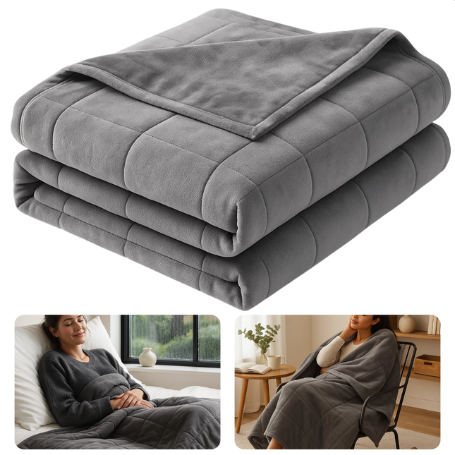 Cheqo® Verzwaringsdeken 6KG - Weighted Blanket 6KG - Verzwaarde Deken - 150X200CM - Katoen Polyester - Glasparels Vulling - Diepe Ontspanning - Comfort - Diepe Druk Stimulatie - Slaap Verbetering - Eenpersoons Deken
