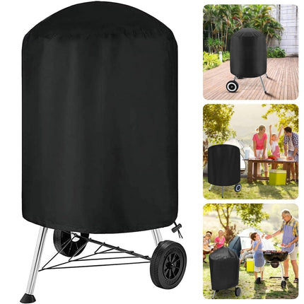 Cheqo® Waterdichte Afdekhoes voor Barbecue - Zware Kwaliteit - UV-Bestendig - Bescherming tegen Regen en Vuil - 70 x 80 cm - 600D Polyester - PVC Coating - Zwart - Opberghoes - BBQ Accessoires - BBQ Hoes - Lange Levensduur - Voor Ronde Barbecue Barbecuehoezen