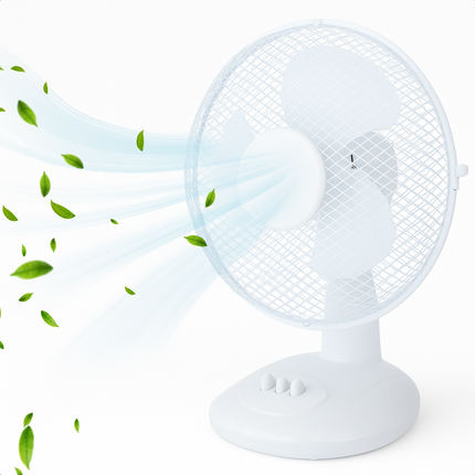Cheqo® Tafelventilator - Stille Witte Ventilator Tafelmodel - Kantelbaar en Oscillerend - Verkoeling - Fan - Airco Alternatief