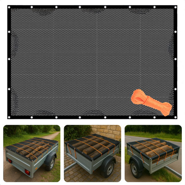 Cheqo® Aanhangernet - Aanhangwagennet - Afdeknet Aanhanger 2x3m - Aanhanger Net - Veiligheidsnet voor Aanhanger