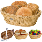 Cheqo® Ovale Broodmand - Broodmandje - Fruitmand - Waterbestendig - Mand - Mandje - Rieten Look