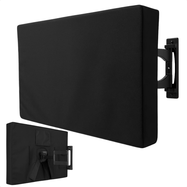 Cheqo® Tv Hoes Voor Buiten - Televisie Beschermhoes - Weerbestendige Tv Hoes - Waterafstotende Hoes - Stofwerende Tv Hoes - UV-bestendige Hoes - Tv Hoes Met Opbergvak - Polyester Tv Hoes - Universele Tv Hoes - Tv Hoes Voor Muurbeugel