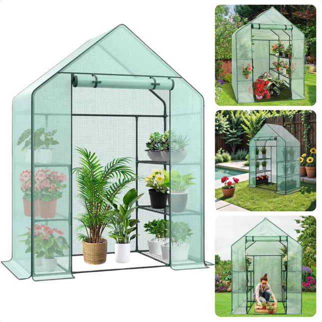 Cheqo® Broeikas - Compacte Tuinkas voor Groente Kweken - Foliekas - Moestuin - Weerbestendige Plantenkas - Kweekkas
