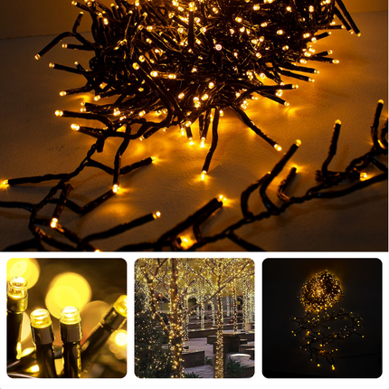 Cheqo® Kerstverlichting - Kerstboomverlichting - Kerstlampjes - 192 LED - 14.5M - Voor Binnen en Buiten - Timer - Veelkleurig - 8 Lichtfuncties - Op Batterijen - Extra Warm Wit - Gekleurde Kerstverlichting - Sfeerverlichting - Feestverlichting Kerstboomverlichting