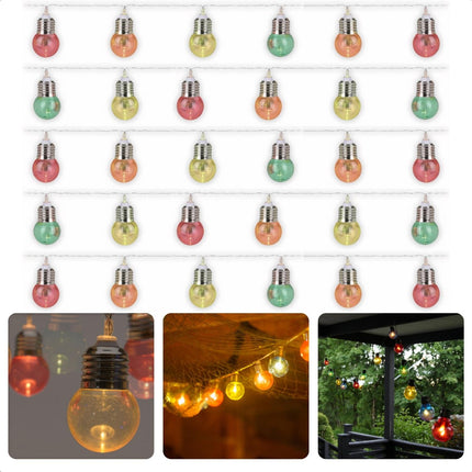 Cheqo® Draadloze Feestverlichting - Multicolor LED Bolletjes - 4.50 meter - Op Batterijen - 30 Lampjes - Feestslinger - Sfeerverlichting - Multicolor - Lichtsnoer - Voor Binnen Lichtsnoeren