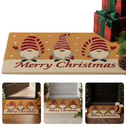 Cheqo® Kerst Deurmat - Kokos Deurmat - Kerstdecoratie Deurmat