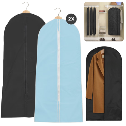 Cheqo® Kledinghoes - Kledinghoezen - Kledingzakken - Opbergzak Kleding - Ademend en Met Rits - Bescherming voor Jassen en Jurken