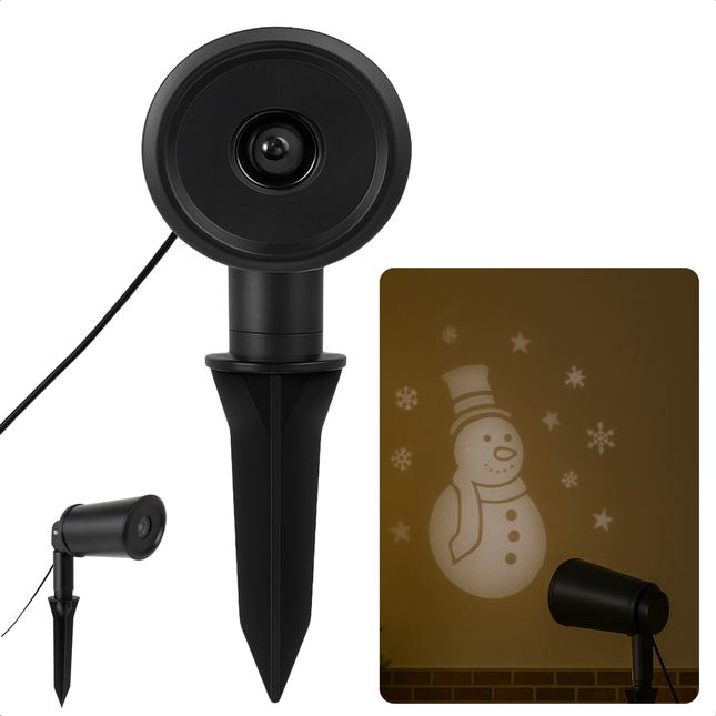 Cheqo® LED Projector - Sneeuwpop Decoratie - Kerstverlichting Buiten - Kerst Sneeuwpop - IP44 Adapter - Binnen En Buiten - Kerstverlichting - Sneeuwvlok Projectie - Feestdecoratie - Weerbestendig - Kerstversiering - Winter Decoratie