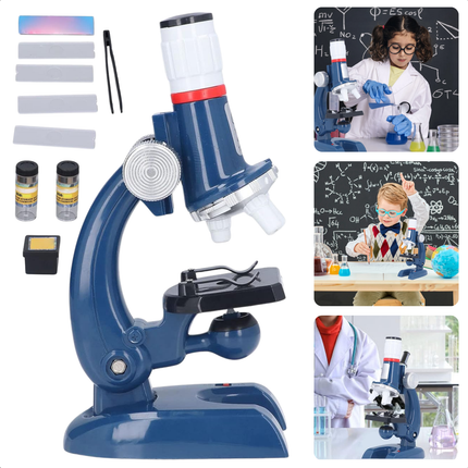 Cheqo® Microscoop Voor Kinderen - Kindermicroscoop Set - Educatief Speelgoed - Inclusief LED Verlichting