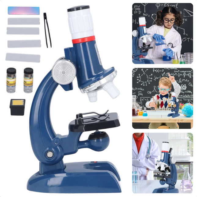 Cheqo® Microscoop Voor Kinderen - Kindermicroscoop Set - Educatief Speelgoed - Inclusief LED Verlichting