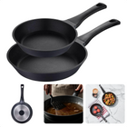 Cheqo® Koekenpannenset - 2 Delige Set -  20 & 24 cm - Extra Diep - Non-Stick - Voor Alle Warmtebronnen - Vaatwasserbestendig - PFOA Vrij - Soft Touch Handvat - Ideaal voor Groenten, Vlees en Vis - Bakpan - Inductie - Gelijkmatige Warmteverdeling Koekenpannen