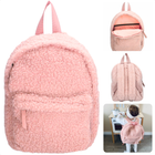 Cheqo® Luxe Kinderrugzak - Rugzak voor Kinderen - Rugtas voor Meisjes - Schooltas - Zachte Teddystof - Verstelbare Schouderbanden - Roze