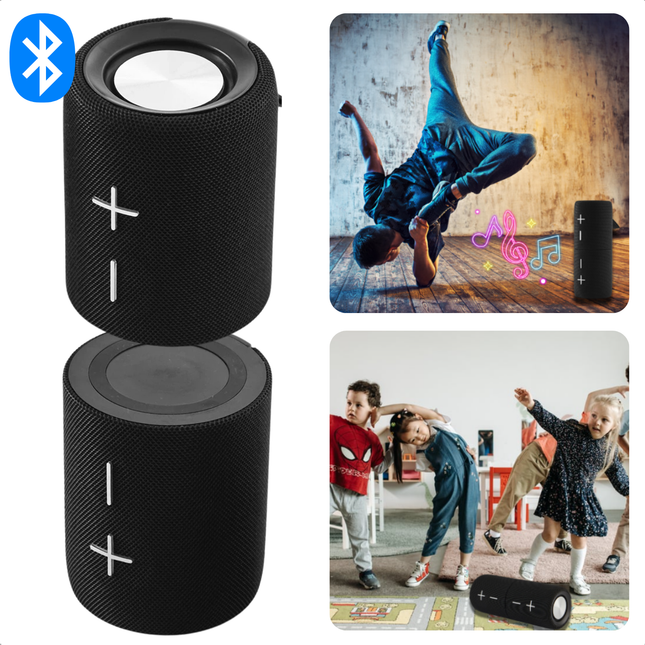 Cheqo® Magnetische Dual Bluetooth Speaker - Draadloze Speaker - Draadloos & Compact - Krachtig Geluid - Zwart