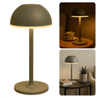 Cheqo® Luxe Metalen Tafellamp - Usb-C Oplaadbaar - Grijze Lamp - Dimbare LED - 3 Kleur Modes - LED Warm Wit - Oplaadbare Batterij - Tafel Lamp - Nachtlamp