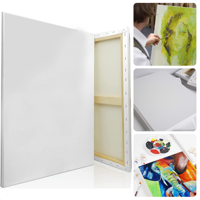 Cheqo® Canvas Schildersdoek - Schilderdoek - Schilderen op Doek - 40x50 cm - Professioneel Katoen - Ideaal voor Acrylverf