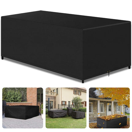Cheqo® Waterdichte Afdekhoes voor Tuintafel - Zware Kwaliteit - Tafel Beschermhoes - 200 x 95 x H60 cm  - Incl. Opbergzak - UV Bescherming - PVC Coating - 600D Polyester - Hoge Kwaliteit - Tafelhoes Vierkant - Tuinsethoes - Tuinmeubelhoes tuinmeubelhoezen