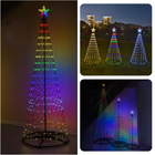 Cheqo® LED Vlaggenmast Kerstboom Verlichting - Kerstverlichting voor Buiten - 300cm - RGB Verlichting - 550 LED - Buitenverlichting