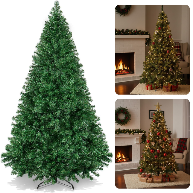 Cheqo® Kunstkerstboom 150 cm - Kerstboom Met Standaard - Volle Kerstboom - 850 Takken - Groene Kunstkerstboom - Herbruikbare Kerstboom - Stabiele Boomstandaard - Gemakkelijk In Elkaar Te Zetten - Natuurlijke Volle Vorm - Kerstdecoratie