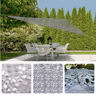 Cheqo® Schaduwdoek Camouflage - Camouflagenet - Camouflage Net - Buitennet - Driehoek 360x360x360cm - Lichtgrijs - 210D Polyester - 3x 3.50m Touw - Met Afsluitbare Draagzak