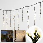 Cheqo® Ijspegel Verlichting - LED Ijspegel - Warm Wit Licht - 180 LED Lampjes - 6 Meter Lang - Lichtgordijn - Binnen En Buiten - IP44 Adapter - Kerstverlichting - Energiezuinig - Decoratieve Verlichting - Raamdecoratie - Muurdecoratie