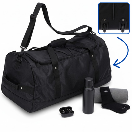 Cheqo® Reistas Met Wielen - Reistas Op Wielen - Reistas Trolley - Trolley Reistas - Weekendtas Met Wielen - Weekendtas Op Wielen - Duffel Met Wielen - Duffelbag Met Wielen - Wheeled Duffel - Sporttas Met Wielen