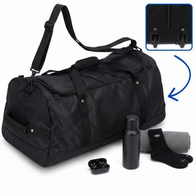 Cheqo® Reistas Met Wielen - Reistas Op Wielen - Reistas Trolley - Trolley Reistas - Weekendtas Met Wielen - Weekendtas Op Wielen - Duffel Met Wielen - Duffelbag Met Wielen - Wheeled Duffel - Sporttas Met Wielen