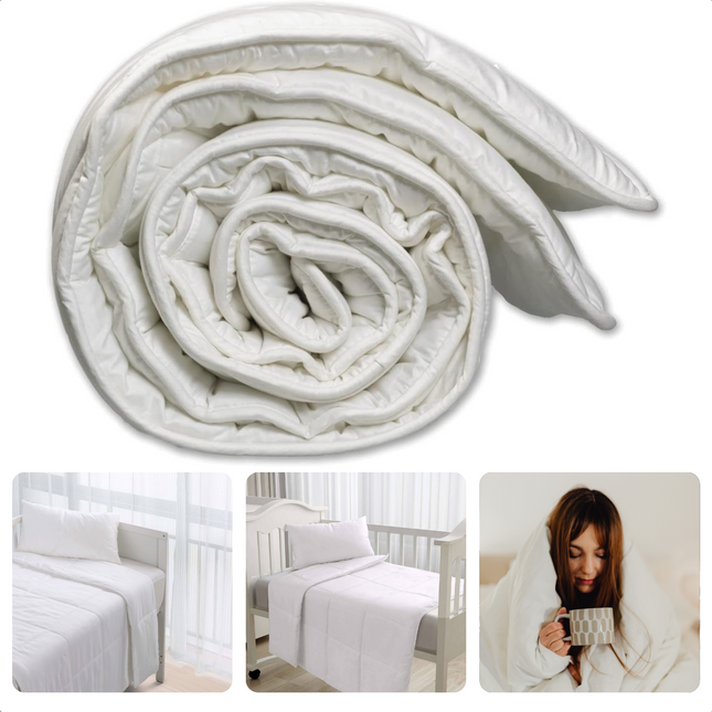 Cheqo® 4 Seizoenen Dekbed - 140x200 - Wit - Gesloten Sluiting - 300 + 200 gr/m2 Vulling - Beddengoed - Anti-Allergie - Zomerdekbed - Winterdekbed - Hotel Kwaliteit - All Season - Extra Comfort - Polyester - Machinewasbaar Dekbedden