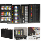 Cheqo® 175-delige Teken- en Schilderset - Houten Koffer - 44,5 x 31 x 10 cm - Potloden - Oliepastels - Acrylverf - Waterverf - Olieverf - Viltstiften - Borstels - Gum - 3,78kg - Voor Volwassenen en Kinderen - Beginners - Ervaren Kunstenaars Schildersets