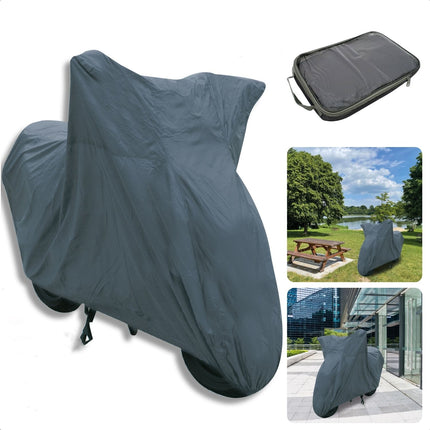 Cheqo® Scooterhoes Maat XL - Vochtwerend en Winddicht - Beschermhoes voor Brommer - Motorhoes van Polyester - Scooterhoes - Brommerhoes - Waterdicht - Voor Binnen en Buiten - Geschikt voor Windscherm - 100% Polyester - 246 x 105 x 127 cm hoezen