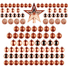 Cheqo® Luxe Bronzen Kerstballen Set - Met Piek - 101 stuks - Kunststof - Kerstboomversiering - Kerstversiering - Onbreekbaar - Verschillende Formaten & Designs - Kerstboom - Kerstballenset - Kerstdecoratie - Kerst - Christmas Kerstballen