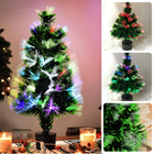 Cheqo® kunstkerstboom met multicolor fiber optic verlichting, 45 cm, ideaal voor binnen, sfeervol op tafel met kaarsen.