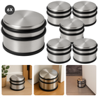 Cheqo® Deurstopper Set RVS - 6 Stuks - Antislip - 2 Rubberen Banden - Roestvrij Staal - Deurstop - Deurwig