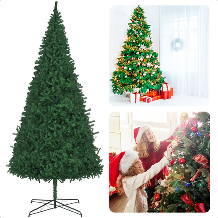 Cheqo® Kunstkerstboom PVC - Kunst Kerstboom - 400 cm - Levensecht PVC - Voor Binnengebruik - Eenvoudige Montage