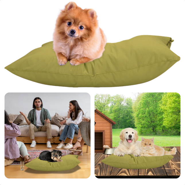 Cheqo® Hondenkussen - Huisdierbed - Hondenmand - Benchkussen - Hondenbed - Waterdicht - Voor Kleine Honden - Groen