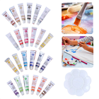 Cheqo® Acrylverf Set - Acryl Verf Set - Hobbyverf - Schilderen - Verf - 25 Tubes - Sneldrogend - Inclusief Palet
