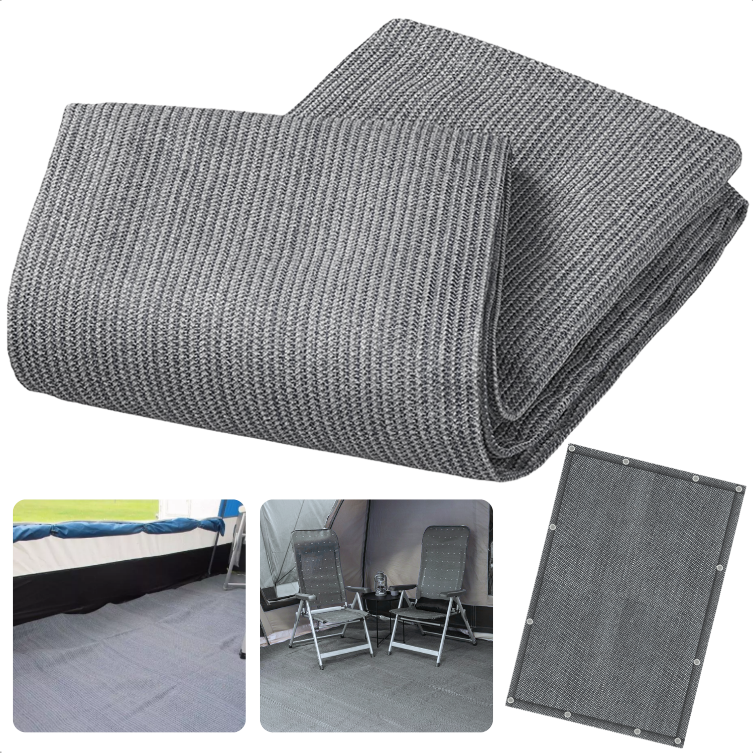 Cheqo® Camping Vloermat - Campingtapijt - Vloerkleed - Tenttapijt - Tapijt voor Voortent - 250 x 300 cm - Opvouwbaar