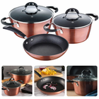 Cheqo pannenset met marmeren laag, gesmeed aluminium, 5-delig, anti-aanbak, geschikt voor alle warmtebronnen inclusief inductie.