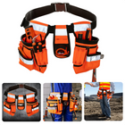 Cheqo® Gereedschapsgordel - 2 Holsters - 600D Polyester - Reflecterend - Verstelbaar - 25 Opbergopties - Spijkerschort - Bouwriem - Werkriem - 12.5kg Draagvermogen - Voor de Professional & Hobbyist Gereedschapsgordels