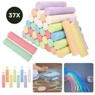 Cheqo® Stoepkrijt Set - 37 Stuks in Emmer - Stoep Krijt - Creatief Buitenspeelgoed - Kleurkrijt voor Kinderen