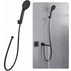 Cheqo® Complete Doucheset - Zwarte Douchekop met Doucheslang en Houder - 3 Standen - Waterbesparend