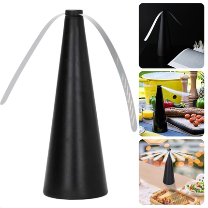 Cheqo® Vliegenverjager Zwart - Repeller - Wespenverjager - Vliegenvanger - Vliegenval - Elektrisch - Voor Tafel en Buiten - Draagbaar en Stijlvol