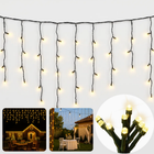 Cheqo® IJspegel Verlichting - IJspegelverlichting Buiten - Kerstverlichting Buiten - Extra Warm Wit - 160 LED’s - Koppelbare Verlichting - IP44 Beschermwaarde - Groen Snoer - Verlengset - Binnen En Buiten Geschikt - Lichtgordijn - 31V Koppelbaar
