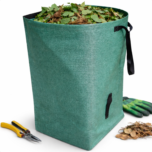 Cheqo® Tuinafvalzak - Tuinzak - Tuinafval Zak - Tuinafvalzak Opvouwbaar - Opvouwbare Tuinafvalzak - Tuinafvalzak Groen - Groene Tuinafvalzak - Tuinzak Groen - Groene Tuinzak - Tuinafvalzak Met Bodem