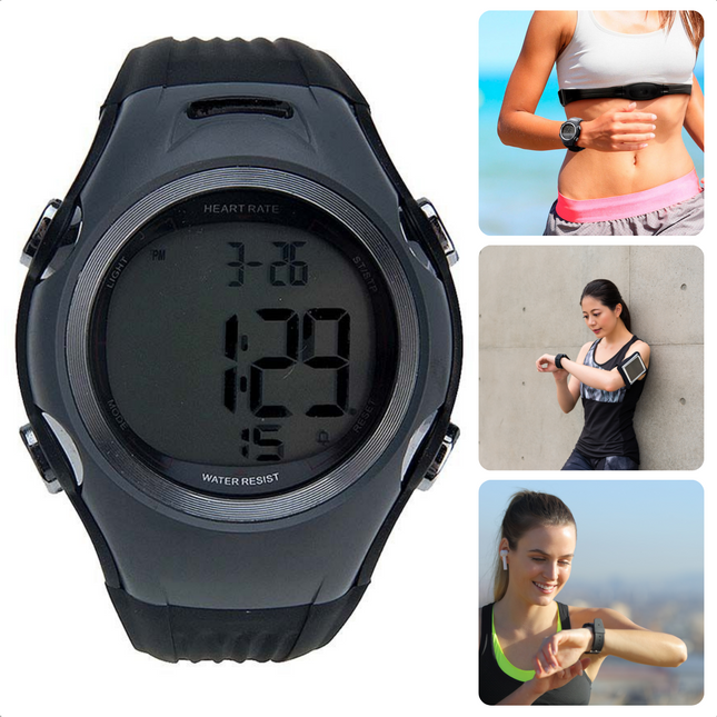 Cheqo® Geavanceerde Hartslagmeter met Borstriem - Hardloophorloge - Sporthorloge met Hartslagmonitor - Hartslag Monitor - Hartslag Meter - Hartslagsensor