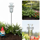 Cheqo® Regenmeter - Neerslagmeter - Pluviometer - Regenmeter Tuin - Regenmeter op Stok - Regenmeter met Stok - Regenmeter met Grondpen - Regenmeter met Houder - Regenmeter met Standaard - Regenmeter op Voet
