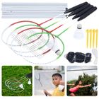 Cheqo® Badminton Set voor Buiten - Compleet met Net en Rackets - Shuttles - Badminton Net - Badmintonnen